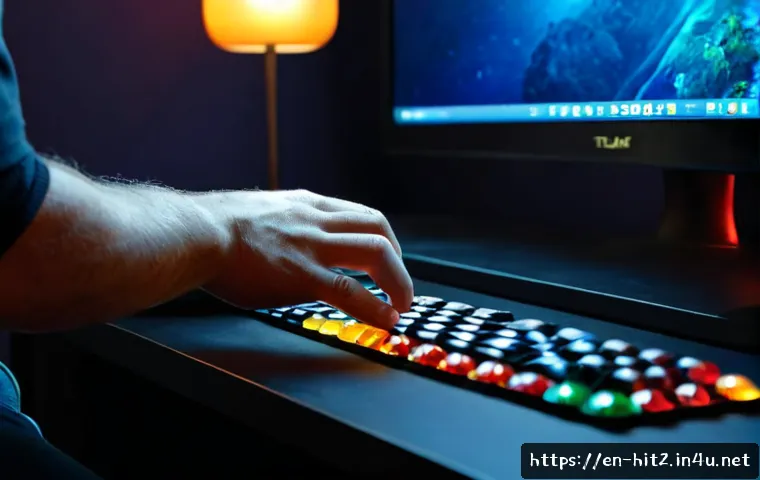 히트2 보석 시스템 가이드 - Photorealistic close-up of a gamer’s hands arranging polished ruby, sapphire, emerald, and amber gem...